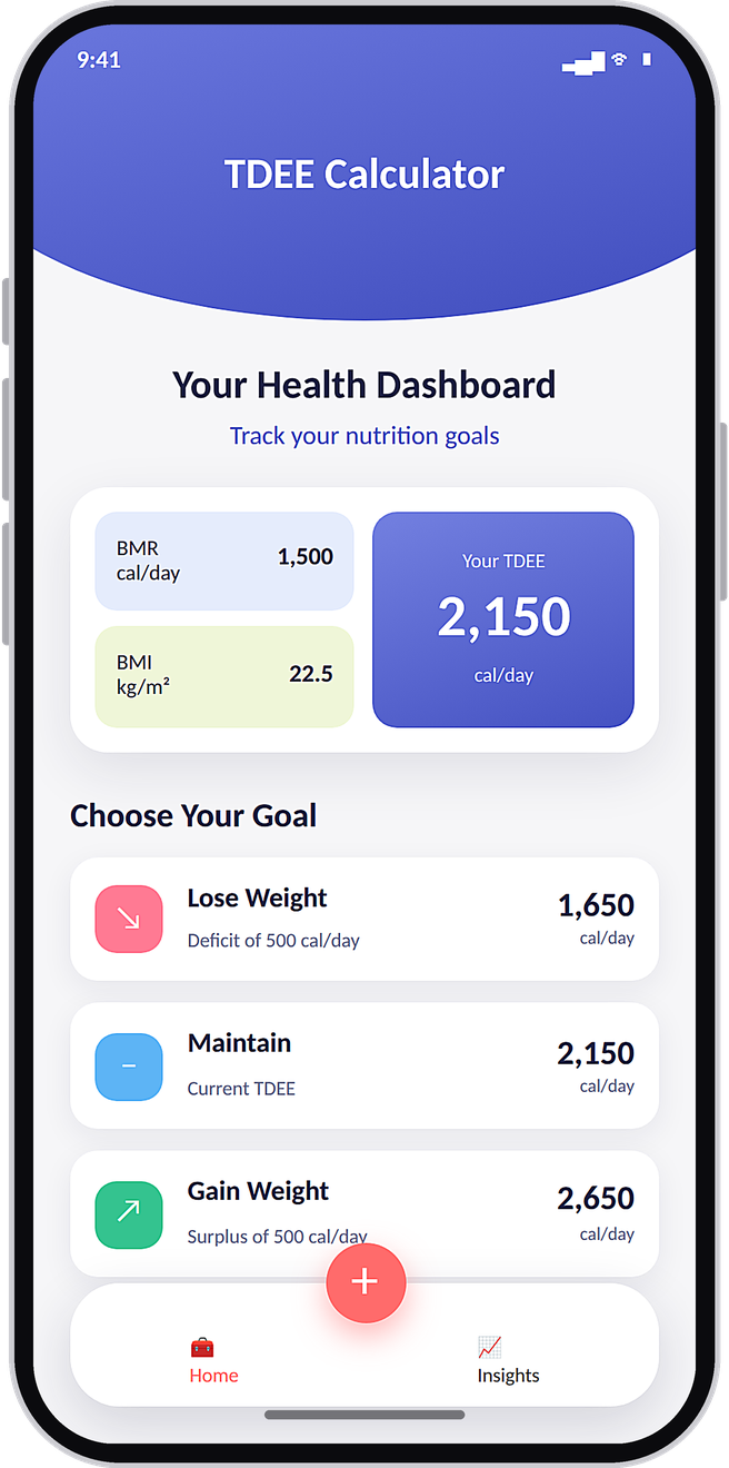 Choose your goal screen